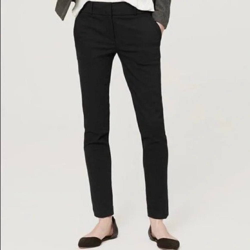 LOFT Marisa skinny classic cropped  black pants size 4